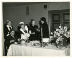 Four women preparing for the Minneapolis Hadassah supplies shower, Minneapolis, Minnesota