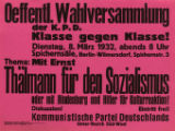 Oeffentl. Wahlversammlung : der K.P.D. : Klasse gegen Klasse! : Thema: Mit Ernst : Thalmann fur den Sozialismus : od