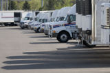 Food service delivery trucks, Sysco, Mounds View, Minnesota.
